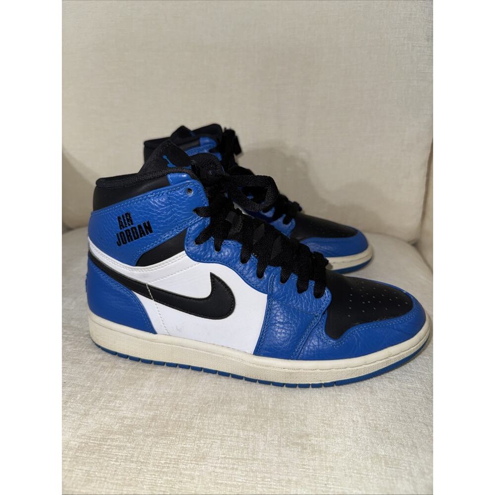 Nike Air Jordan 1 Mid Men Sz 9 332550-400 Soar Blue Black White Shoes No Soles - Picture 2 of 12